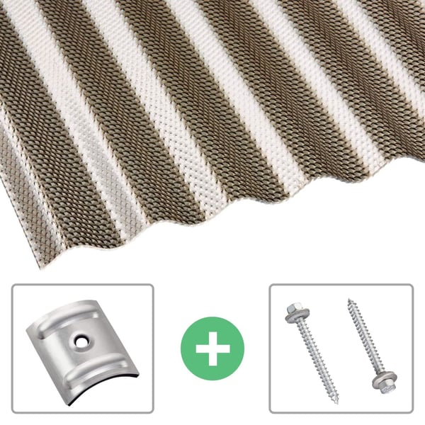 Polycarbonat Wellplatte | 76/18 | Sparpaket | 2,60 mm | Bronze | Wabenstruktur | Breite 6,93 m | Länge 7,00 m