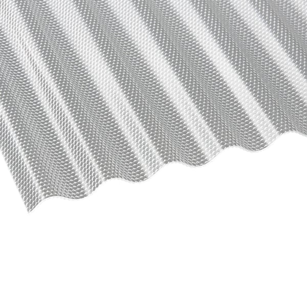 Polycarbonat Wellplatte | 76/18 | Sparpaket | 2,60 mm | Klar | Wabenstruktur | Breite 4,97 m | Länge 2,50 m