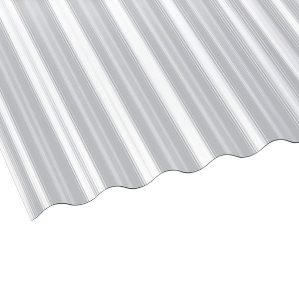 Polycarbonat Wellplatte 76/18, klar, 1,40 mm, schraeg von oben