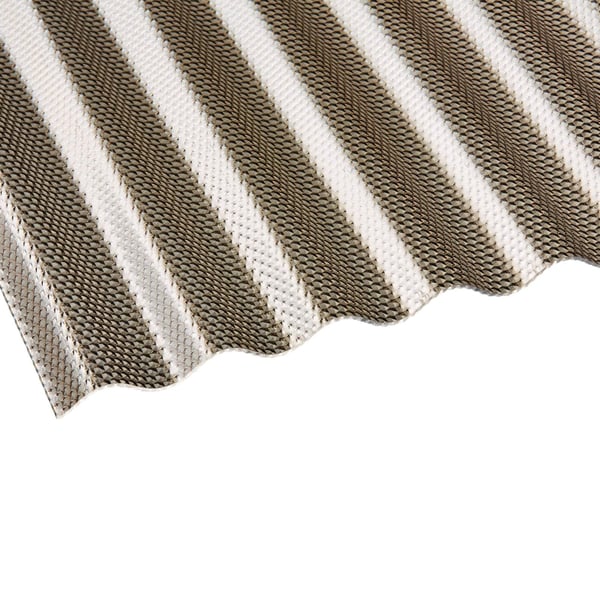 Polycarbonat Wellplatte 76/18, 2,60 mm, bronze, mit Wabenstruktur, schraeg von oben