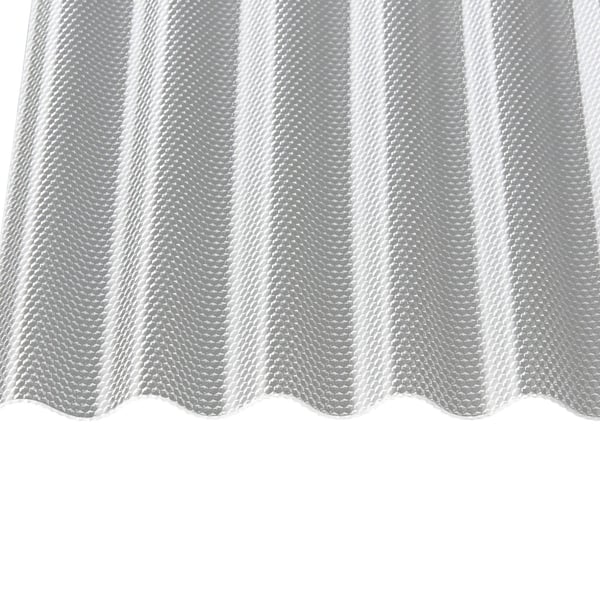 Polycarbonat Wellplatte 2,60 mm klar, von oben, mit Wabenstruktur und Wellenprofil 76/18