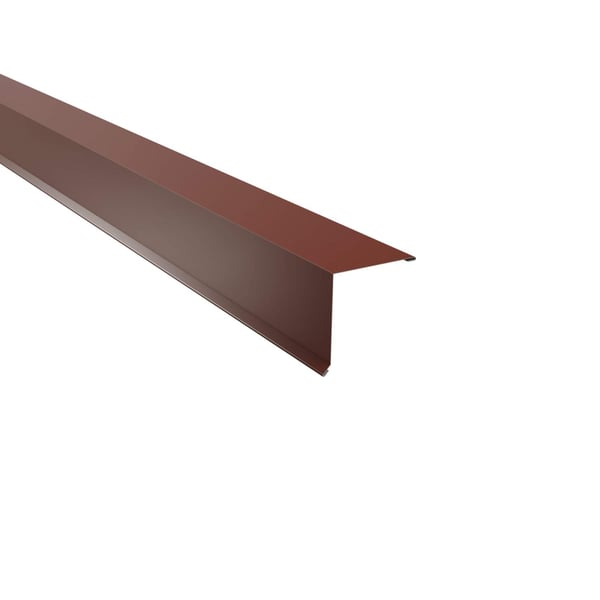 Pultabschluss aus Stahl, rotbraun RAL 8012, 0,50 mm Stärke, 25 µm Polyesterbeschichtung, Hauptansicht