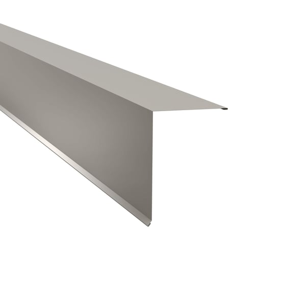 Pultabschluss aus Stahl, Grauweiß RAL 9002, 0,50 mm Stärke, 25 µm Polyesterbeschichtung, Hauptansicht