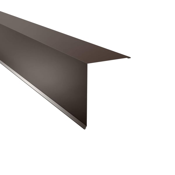 Pultabschluss aus sepiabraunem Stahl, 0,50 mm, Hauptansicht, 85 Grad Winkel