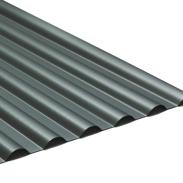 PVC Profilplatte SINTRA 77/18 Anthrazit-Metallic, 1,20 mm, Detailansicht der Wellenstruktur
