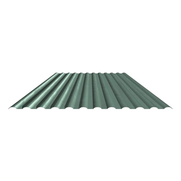 PVC Profilplatte SINTRA 77/18 Grün-Metallic, 1,20 mm, freigestellt auf weissem Hintergrund