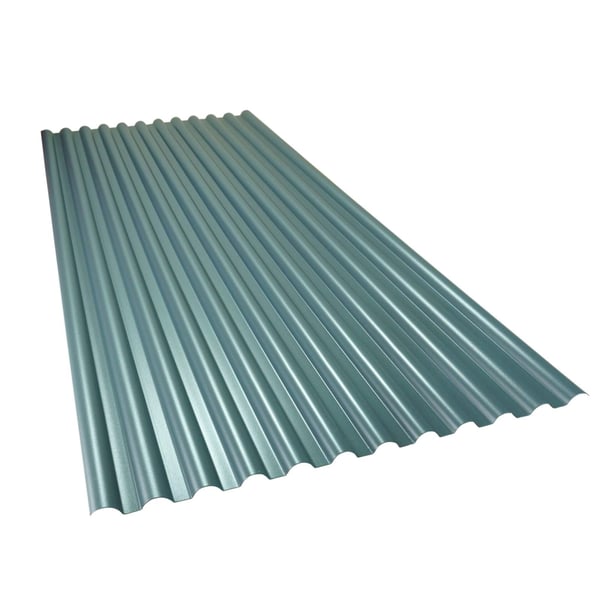 PVC Profilplatte SINTRA 77/18 Grün-Metallic, 1,20 mm, schräge Ansicht von oben