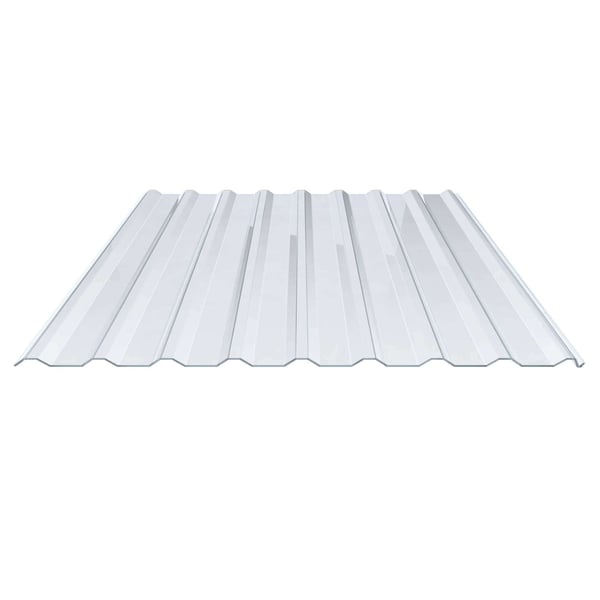 PVC Spundwandplatte klarbläulich, 1,40 mm, Trapezprofil 20/1100, Hauptansicht von oben