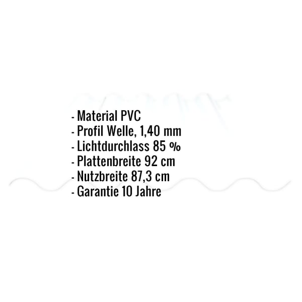 PVC Wellplatte | 177/51 | Profil 5 | 1,40 mm | Klarbläulich | 2,00 m