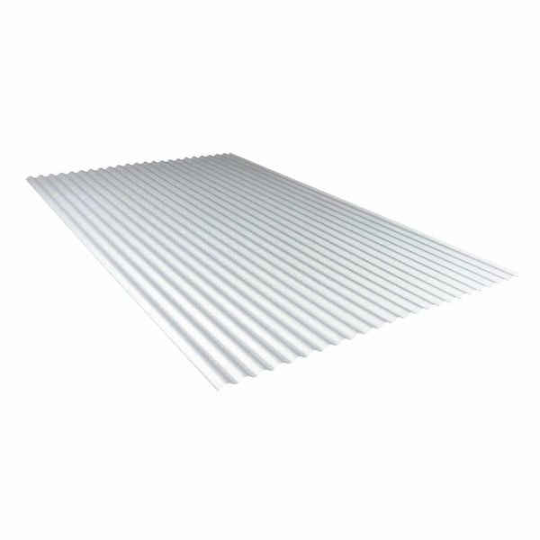 PVC Wellplatte 32/09, klar, 0,80 mm, freigestellt auf weissem Hintergrund, schräg von oben