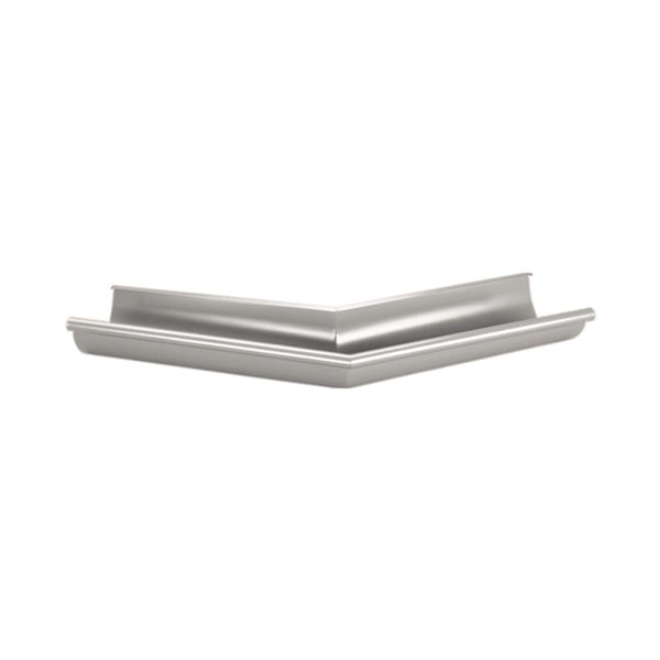 Rinnenaußenwinkel 135 Grad aus Stahl, Graualuminium RAL 9007, 50 µm Polyurethan-Beschichtung