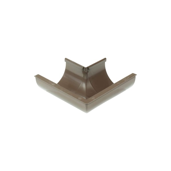 Rinnenaußenwinkel 90 Grad aus braunem PVC von Plastmo, Hauptansicht