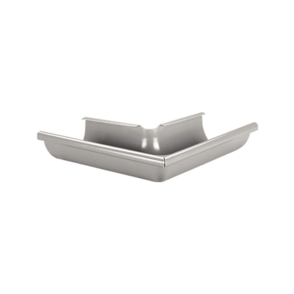 Rinnenaußenwinkel 90 Grad aus Stahl in Graualuminium (RAL 9007) mit 50 µm Polyurethan-Beschichtung