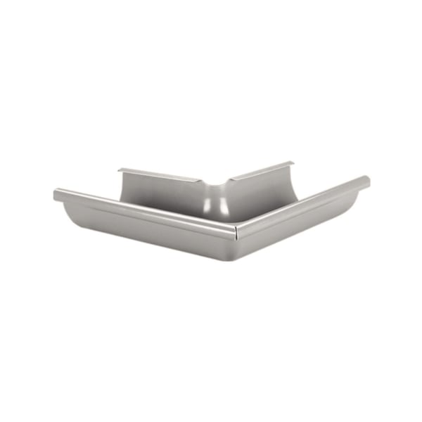 Rinnenaußenwinkel 90 Grad aus Stahl in Graualuminium (RAL 9007), Ansicht von oben