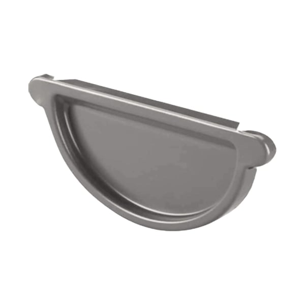 Rinnenendstück aus Stahl, Graualuminium RAL 9007, 50 µm Polyurethan-Beschichtung, Hauptansicht