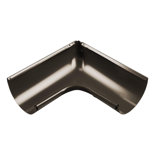Rinneninnenwinkel 90 Grad aus braunem Stahl mit 50 µm Polyurethan-Beschichtung, Hauptansicht