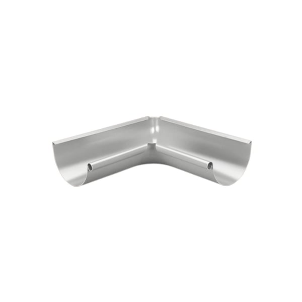Rinneninnenwinkel 90 Grad aus Stahl in Weißaluminium (RAL 9006) mit 50 µm Polyurethan-Beschichtung