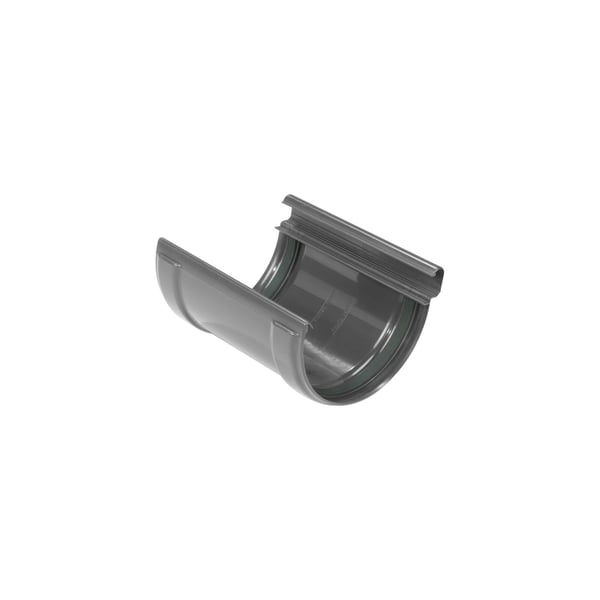 Rinnenverbinder mit Gummidichtung aus PVC in Graphit, Hauptansicht
