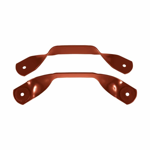 Zwei rote Schneefangbügel aus Aluminium, 1,75 mm stark, mit Befestigungsloechern