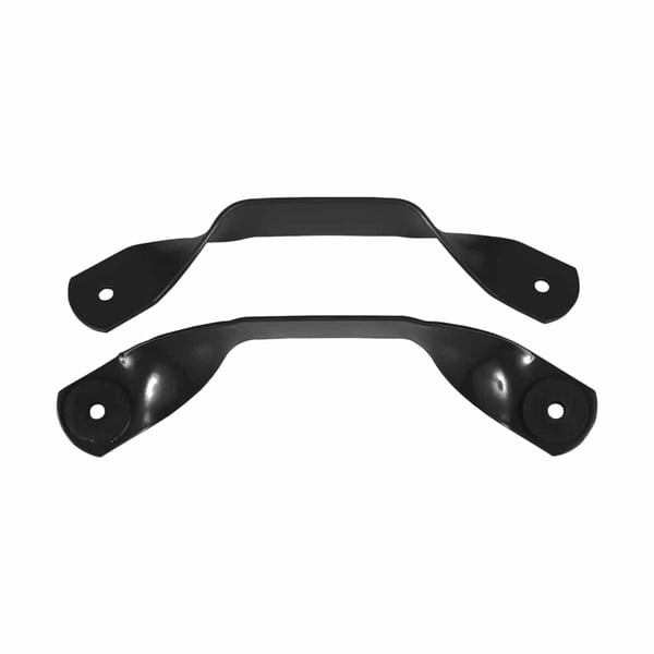 Schneefangbügel Aluminium schwarz, zwei Einzelbügel mit Befestigungsloechern, freigestellt