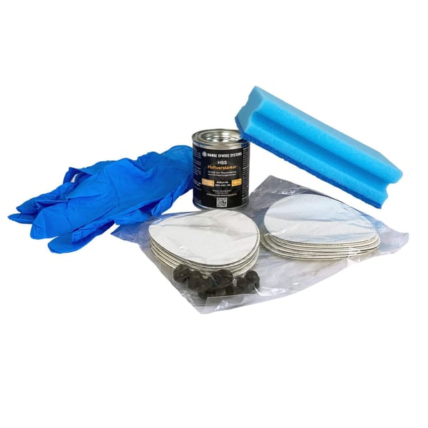 Reparaturflicken Set DACHPROTECT, weiss, mit Handschuhen, Kleber und Schwamm