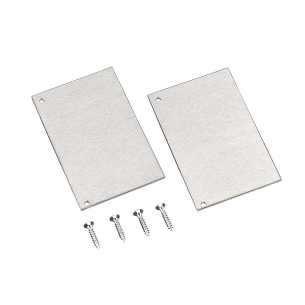 Scobalit Seitenblenden aus silbernem Aluminium, zwei rechteckige Platten mit vier Schrauben