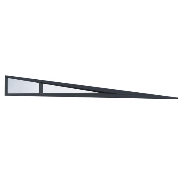 Seitenkeil RAL 7016, dunkelgrau, dreieckige Form mit schmalem Fenster, Ansicht von oben