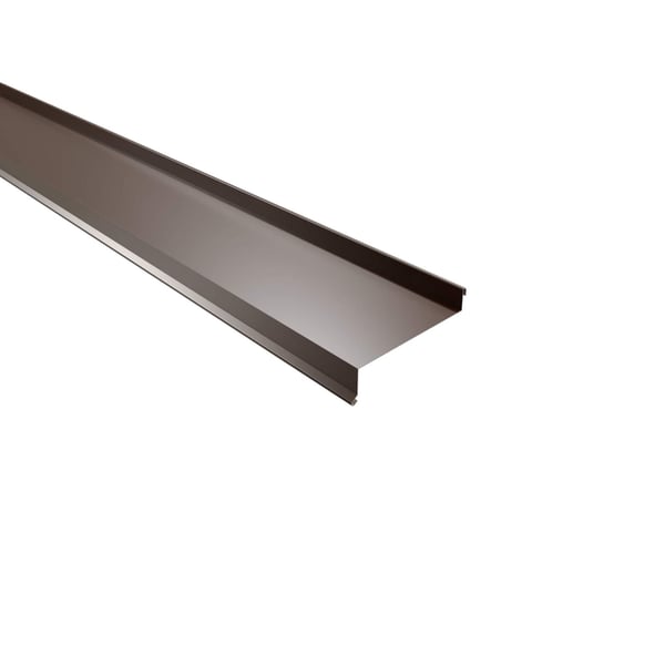 Sohlbank Nussbraun RAL 8011 aus Stahl 0,75 mm, 25 µm Polyester, Hauptansicht schraeg von oben