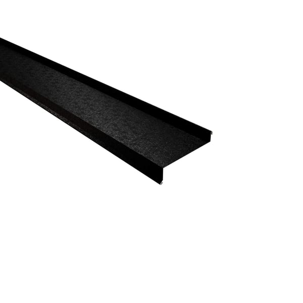 Sohlbank aus Stahl, 0,50 mm stark, in Tiefschwarz RAL 9005 mit Shimoco Beschichtung
