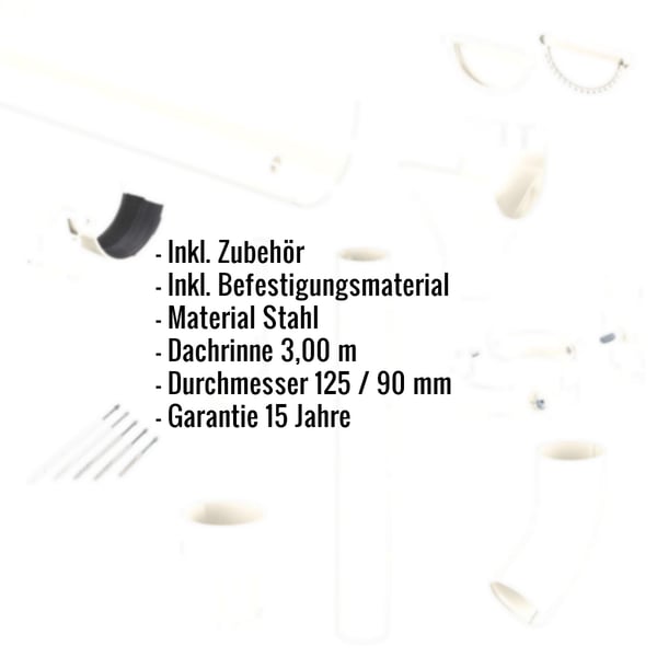 Stahl Dachrinnen Sparpaket 3,00 m