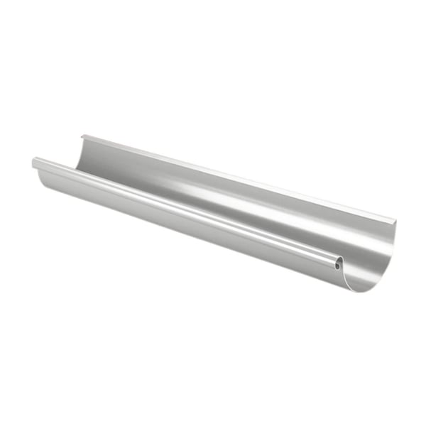 Stahl Dachrinne, weißaluminium (RAL 9006), 3,00 m, freigestellt
