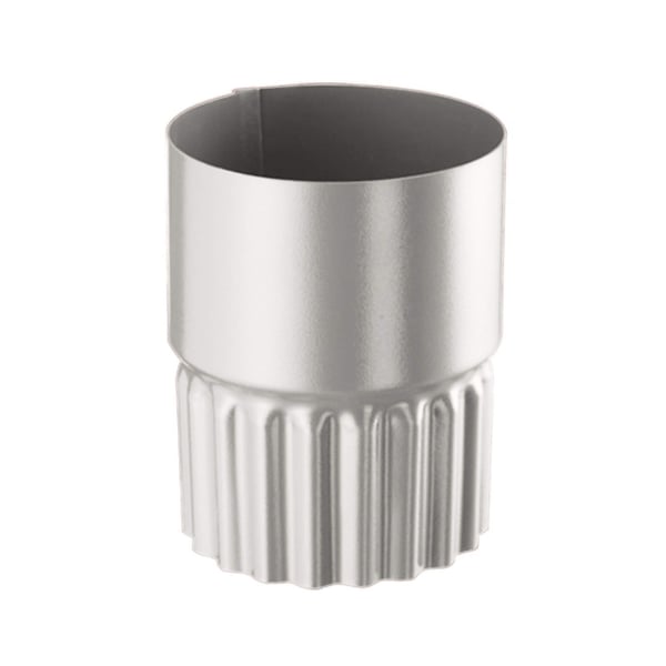 Fallrohrverbinder aus Stahl, Graualuminium (RAL 9007), mit geriffelter Unterseite