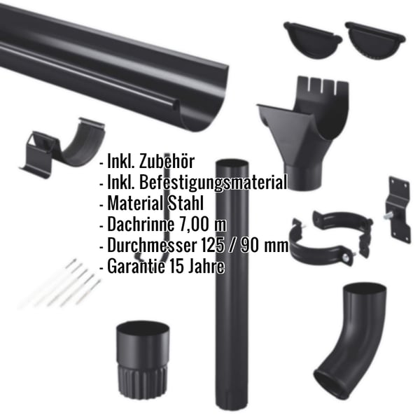Stahl Dachrinnen Sparpaket 7,00 m