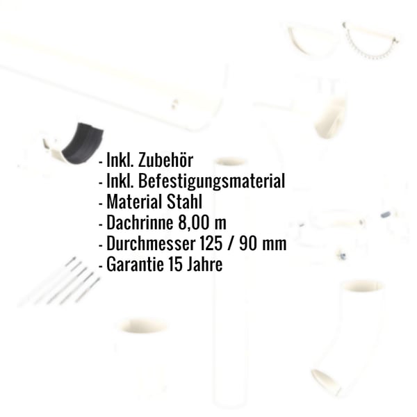 Stahl Dachrinnen Sparpaket 8,00 m