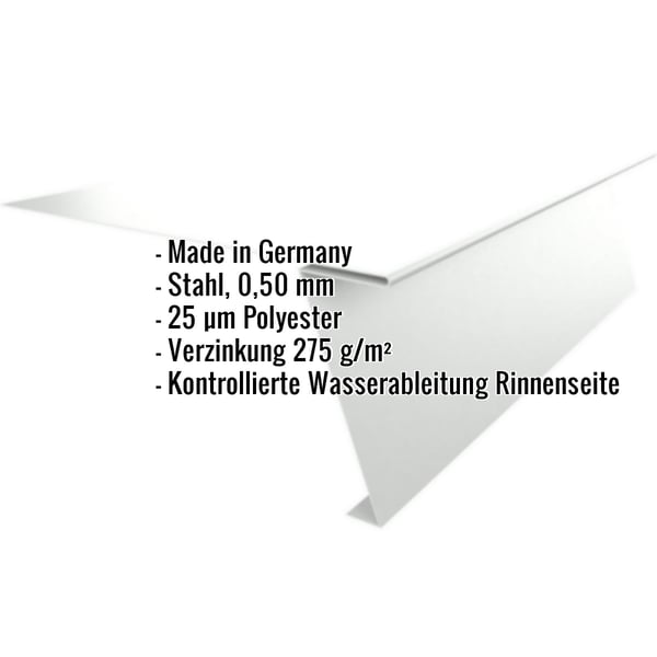 Startprofil Stahl 0,50 mm Lichtgrau mit eingeblendeten Eckdaten