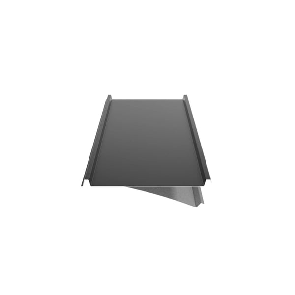 Stehfalzblech 33/500-LE schwarz, 0,50 mm Stahl, Mattpolyester, Ansicht von unten mit Vlies