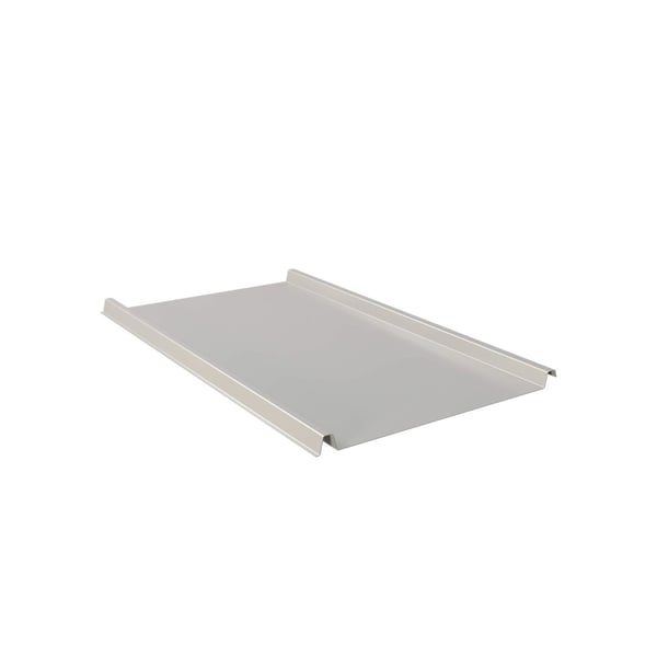 Stehfalzblech 33/500-LE aus Stahl 0,63 mm, Weißaluminium RAL 9006, schräg von oben