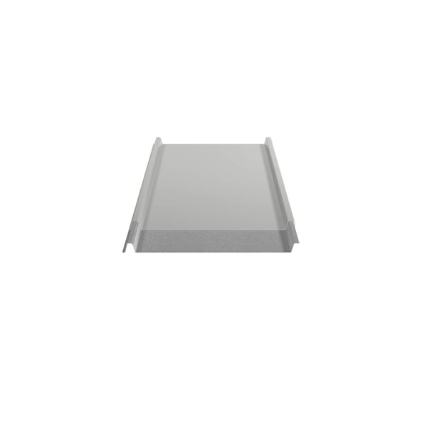 Stehfalzblech 33/500-LE aus Stahl 0,63 mm, Weißaluminium RAL 9006, Unterseite mit Vlies