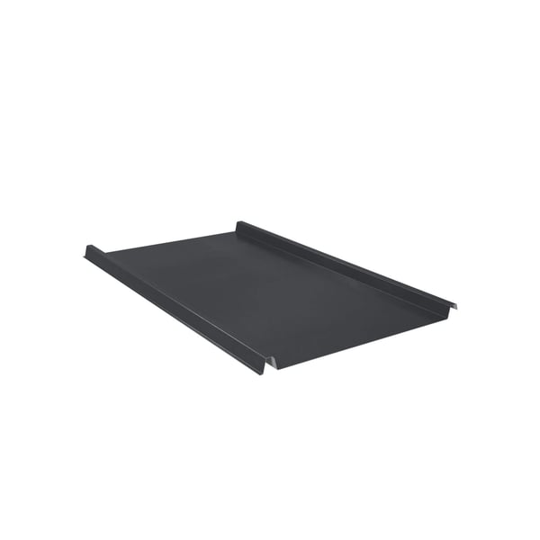 Stehfalzblech 33/500-LE aus dunkelgrauem Stahl, 0,50 mm stark, 35 µm Mattpolyester Beschichtung