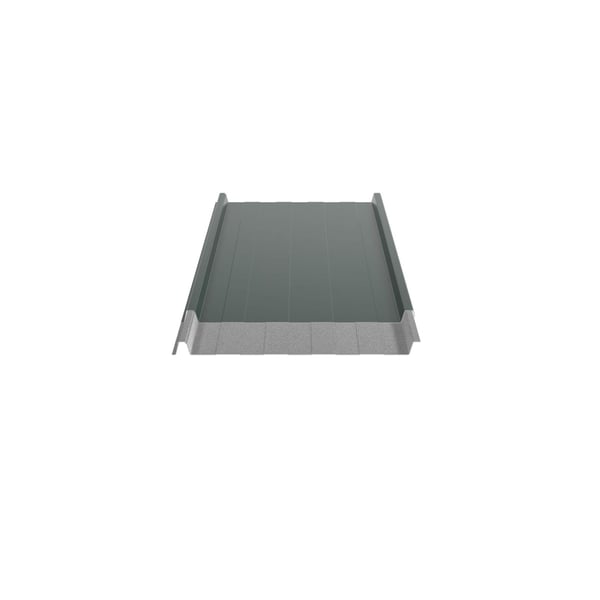 Schnittansicht Stehfalzblech Aluminium Moosgrün mit Anti-Tropf Vlies 700 g/m²