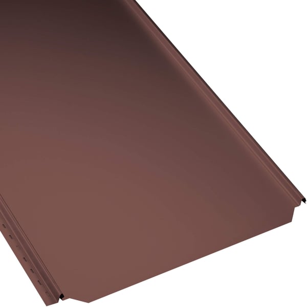 Stehfalzblech PD-510-S Flach in Rotbraun RAL 8012, 0,50 mm Stahl, Hauptansicht