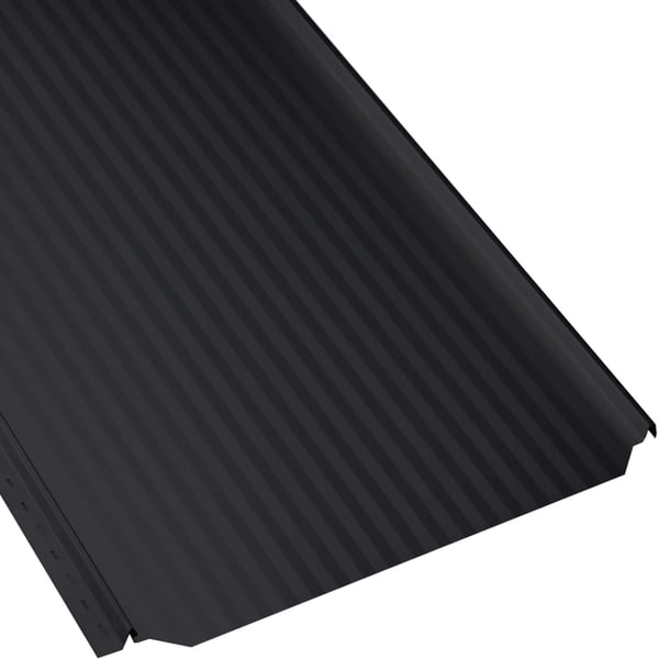 Stehfalzblech PD-510-S Mikro Tiefschwarz RAL 9005, Hauptansicht, Stahl 0,50 mm, PURMAT 50 µm