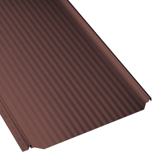 Stehfalzblech PD-510-S Mikro, rotbraun RAL 8012, 0,50 mm Stahl, Hauptansicht der Profilstruktur