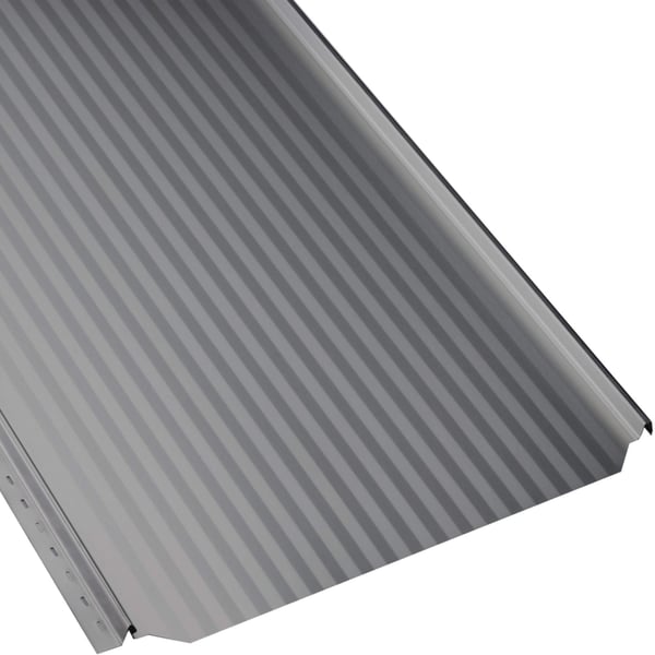 Stehfalzblech PD-510-S Mikro Weißaluminium, Stahl 0,50 mm, Detailansicht der Profilstruktur