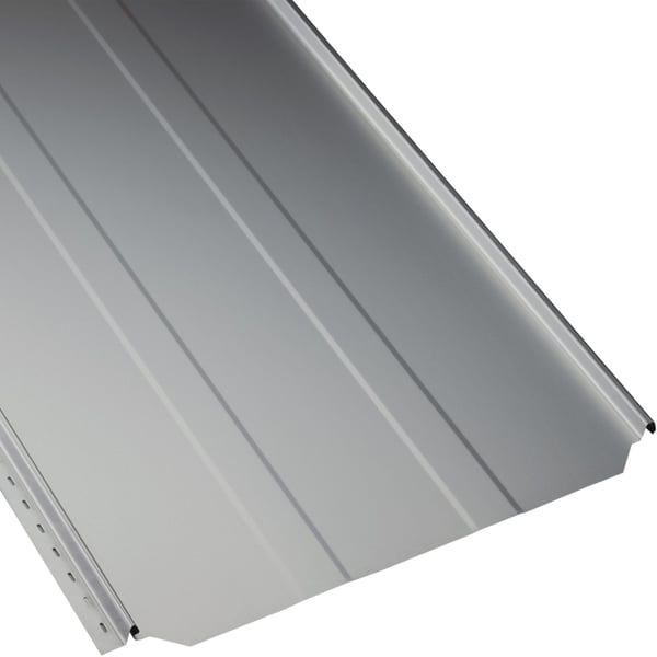 Stehfalzblech PD-510-S Trapez Lichtgrau RAL 7035, 0,50 mm, Hauptansicht mit Profilstruktur