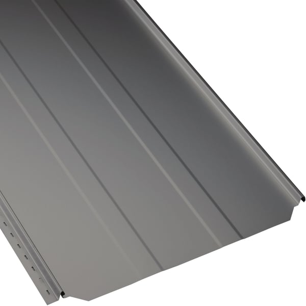 Stehfalzblech PD-510-S Graualuminium, 0,50 mm Stahl, Hauptansicht mit Profilstruktur