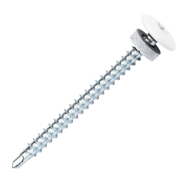 Torx Schraube aus Edelstahl mit weißer Kappe und Dichtung, Hauptansicht