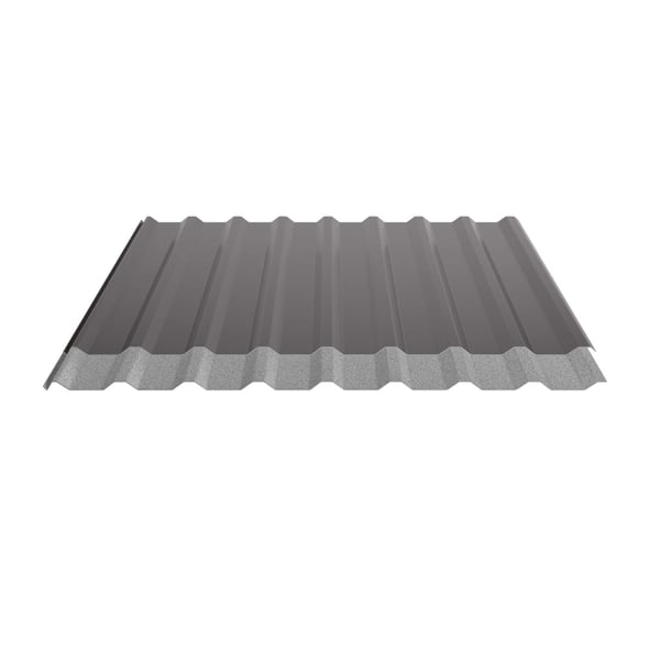 Trapezblech 20/1100 schokoladenbraun mit Anti-Tropf-Vlies, Schnittansicht