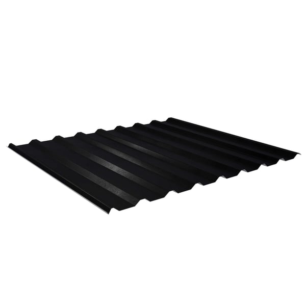 Trapezblech 20/1100 schwarz, 0,50 mm Stahl, Hauptansicht von oben