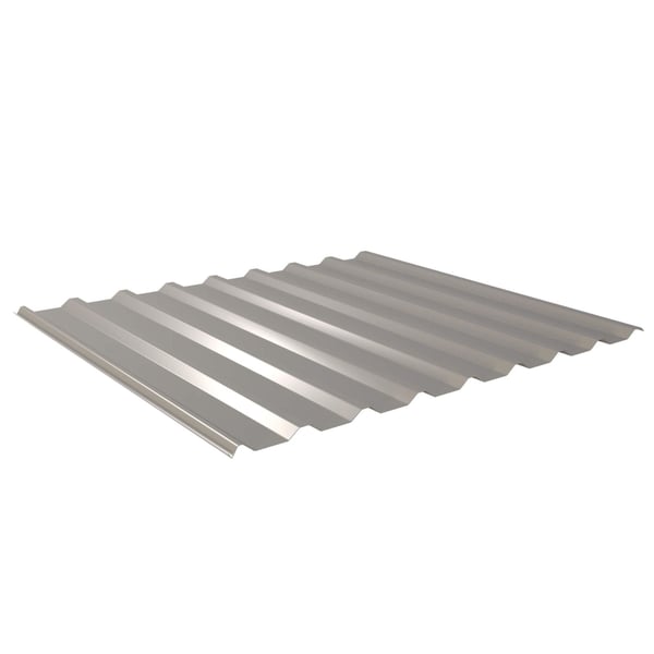 Trapezblech 20/1100 Graualuminium, 0,70 mm, Polyesterbeschichtung, Hauptansicht von oben schräg